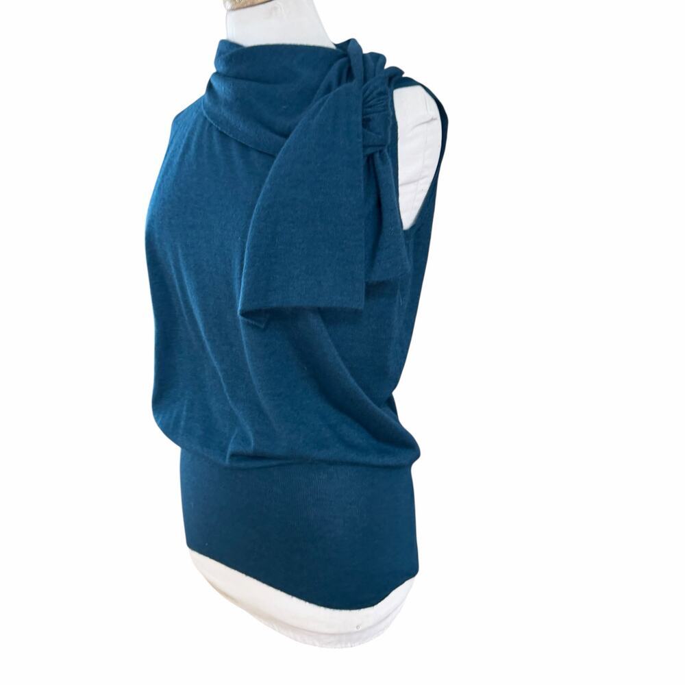 AGNONA Cashmere Silk Sleeveless Top Teal Green Italy 46